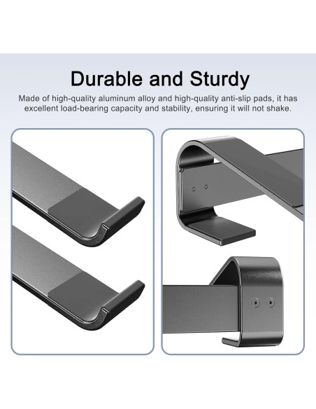 Soporte Ergonómico para Laptop MOKURU - Aluminio Negro 10-17.3'' Soporte Ergonómico para Laptop MOKURU - Aluminio Negro 10-17.3''