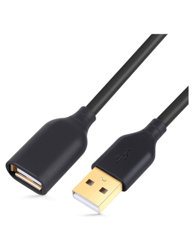 Cable de Extensión USB 2.0 3m Besgoods Negro - Macho a Hembra