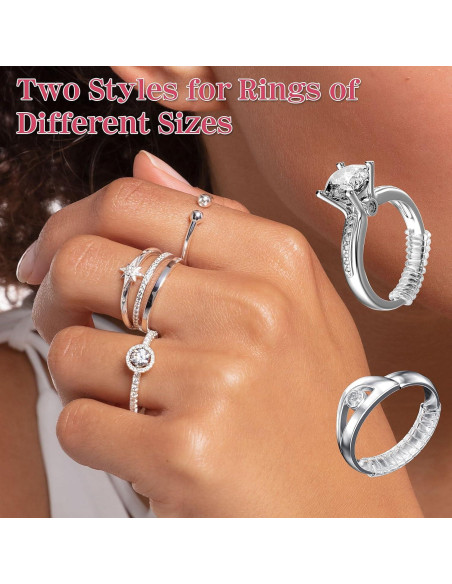 Ajustadores de Talla de Anillos Wegoup, 12 Piezas Silicona Ajustadores de Talla de Anillos Wegoup, 12 Piezas Silicona