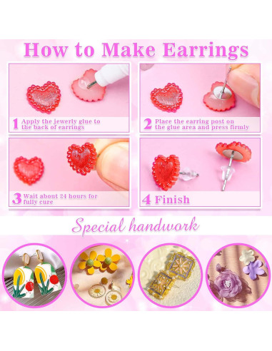Kit de Pegamento y Suministros para Aretes Anezus - 600 Piezas
