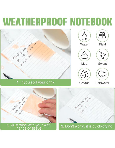 Cuadernos Impermeables Qilery 6 Paquete 9x14 cm Rayado Cuadernos Impermeables Qilery 6 Paquete 9x14 cm Rayado