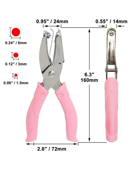 Set de Perforadores de Papel CheeMuii 3 Piezas Metal 15.8 cm Set de Perforadores de Papel CheeMuii 3 Piezas Metal 15.8 cm