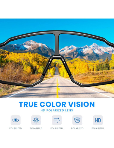 Gafas de sol deportivas SPOSUNE TR90 UV400 polarizadas unisex