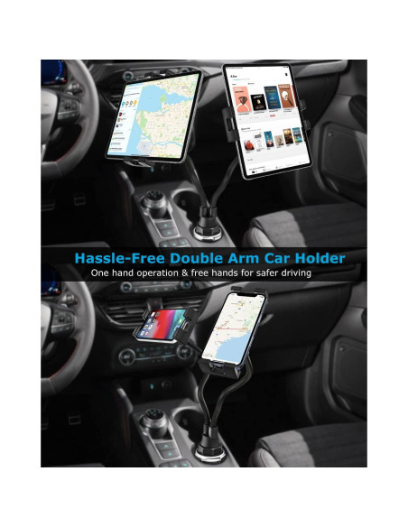 Soporte Doble para Tablet Phichy con Brazo Flexible 4.7-13" Soporte Doble para Tablet Phichy con Brazo Flexible 4.7-13"