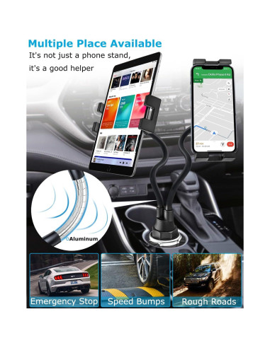 Soporte Doble para Tablet Phichy con Brazo Flexible 4.7-13"