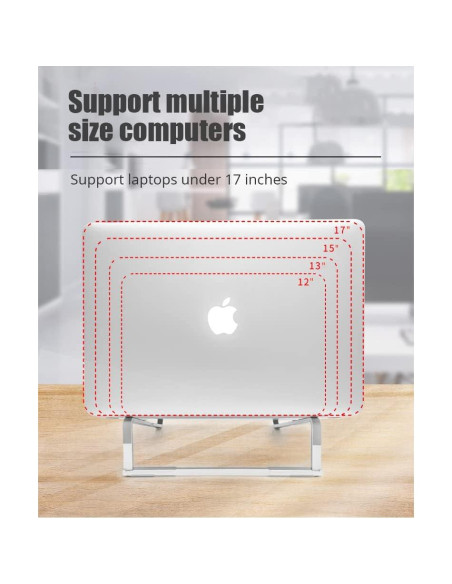 Soporte Plegable para Laptop RapidX, Aluminio, 17 cm, Plata Soporte Plegable para Laptop RapidX, Aluminio, 17 cm, Plata