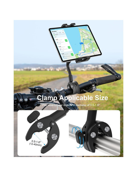 Soporte para Tableta Gooseneck Woleyi para Bicicleta 4-13" Soporte para Tableta Gooseneck Woleyi para Bicicleta 4-13"