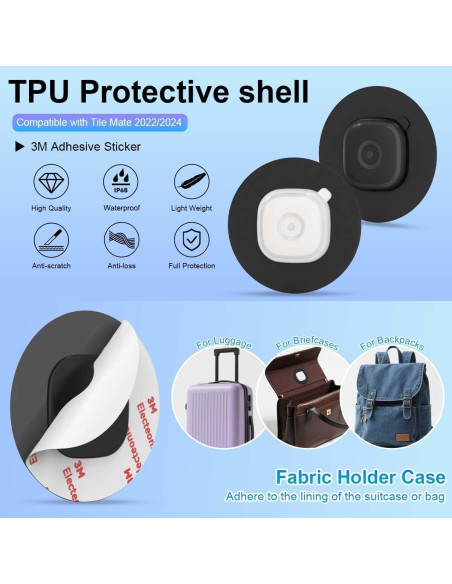 Funda Impermeable para Tile Mate 2024 - 2 Piezas Negro y Blanco Funda Impermeable para Tile Mate 2024 - 2 Piezas Negro y Blanco