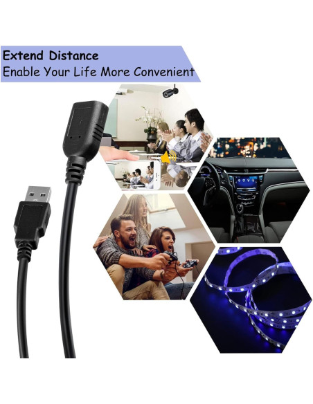 Cable de Extensión USB 2.0 Macho a Hembra SaiTech IT 45cm 2 Pack Cable de Extensión USB 2.0 Macho a Hembra SaiTech IT 45cm 2 Pack