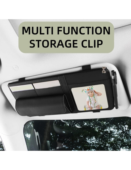 Organizador de Visera de Coche SEMBEM Negro, Multifuncional y Portátil Organizador de Visera de Coche SEMBEM Negro, Multifuncional y Portátil