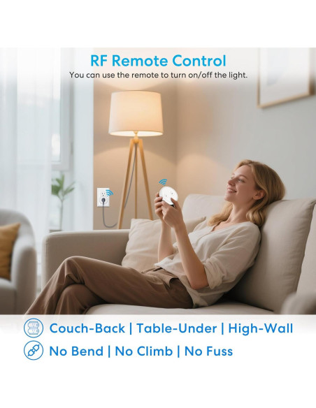 Adaptador de Enchufe Inalámbrico LoraTap con Control Remoto 10A Adaptador de Enchufe Inalámbrico LoraTap con Control Remoto 10A