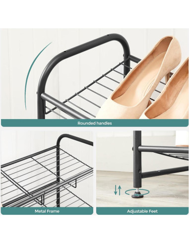 Estante para Zapatos SONGMICS 2 Niveles Ajustable Negro