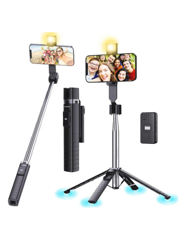 Selfie Stick Cuadrúpede Iluminado Fugetek FT-557-B 1.02m