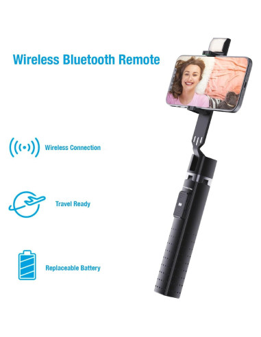 Selfie Stick Cuadrúpede Iluminado Fugetek FT-557-B 1.02m