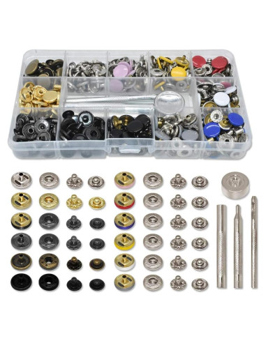 Kit de Botones de Presión HDST-HOME 12 Colores 12.5mm
