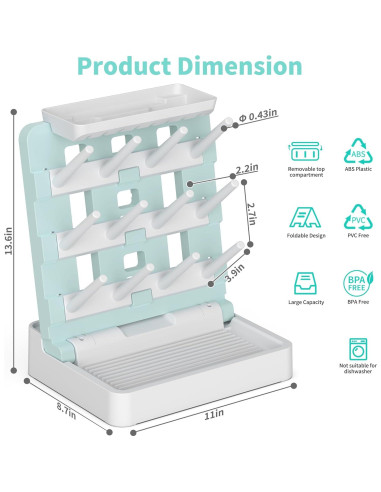 Soporte Vertical para Secado de Biberones CINWWNI - Ahorra Espacio