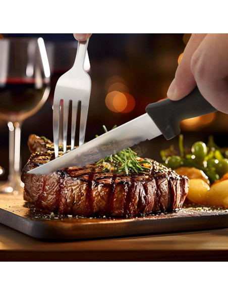 Juego de Cuchillos de Carne Pleafind 16 Piezas Acero Inoxidable 21.6 cm Juego de Cuchillos de Carne Pleafind 16 Piezas Acero Inoxidable 21.6 cm