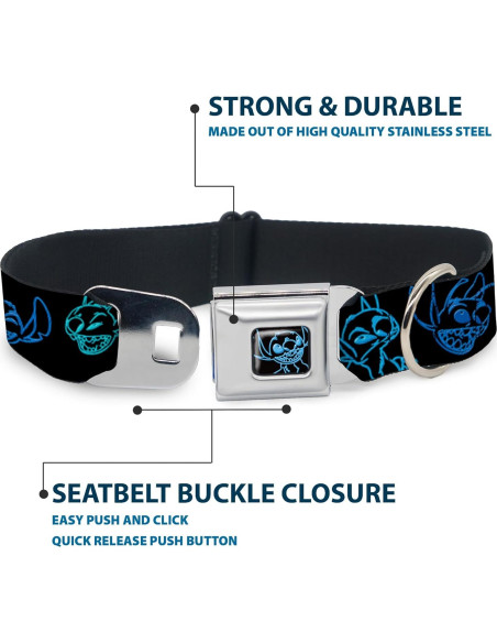 Collar para Perros Disney Buckle-Down 24.1-33 cm Neón Azul