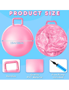 Pelotas Saltarinas Lewtemi 6 Pcs 38 cm con Mango y Bomba 2