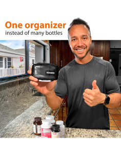 Organizador de Pastillas de Viaje Bexeen - Estuche Compacto Negro 2