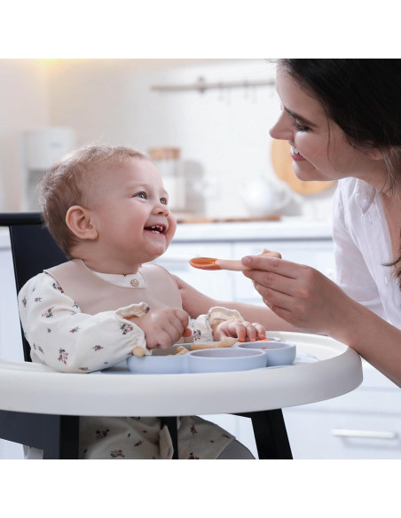 Paquete de 6 Cucharas de Silicona para Bebé 6+ Meses Paquete de 6 Cucharas de Silicona para Bebé 6+ Meses