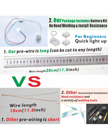 50 LEDs SMD Pre-cableados ZZHOB 3V Multicolor para Modelismo