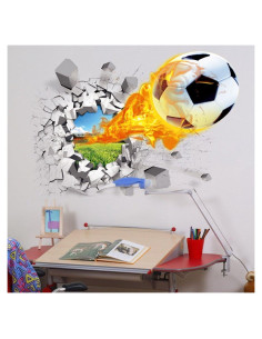 Calcomanía de Pared U-Shark Fútbol en Llamas 50x70cm