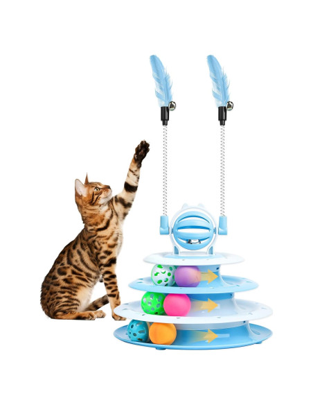 Juguete Interactivo para Gato LALAKATS con 6 Bolas y 2 Varitas Juguete Interactivo para Gato LALAKATS con 6 Bolas y 2 Varitas