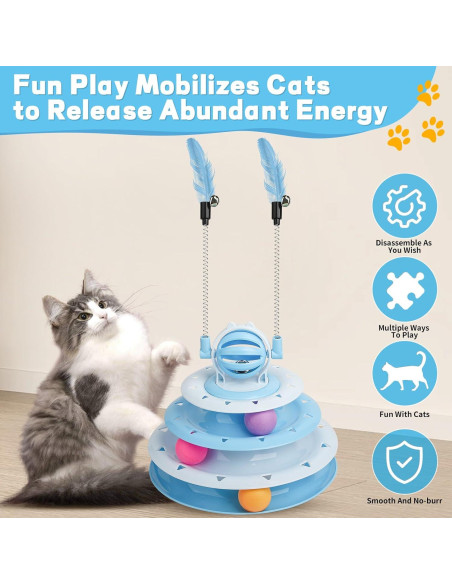 Juguete Interactivo para Gato LALAKATS con 6 Bolas y 2 Varitas Juguete Interactivo para Gato LALAKATS con 6 Bolas y 2 Varitas