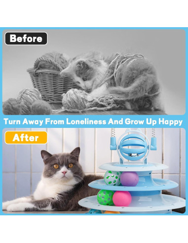 Juguete Interactivo para Gato LALAKATS con 6 Bolas y 2 Varitas