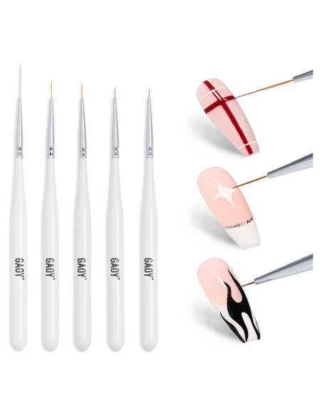 Pinceles para Arte de Uñas GAOY 5 Pcs Liner Detallado Pinceles para Arte de Uñas GAOY 5 Pcs Liner Detallado