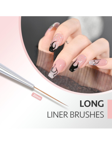 Pinceles para Arte de Uñas GAOY 5 Pcs Liner Detallado