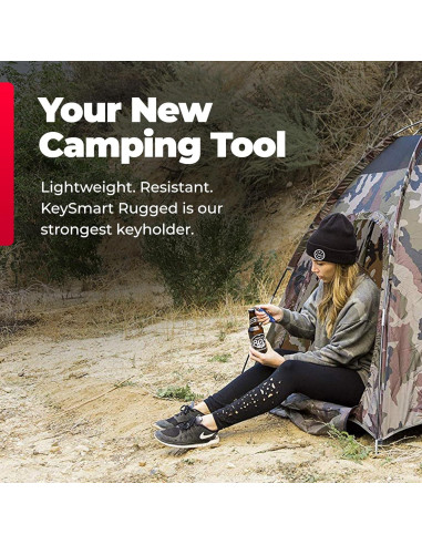 KeySmart Rugged - Organizador de llaves EDC azul, acero inoxidable