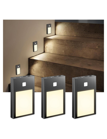 Luz Nocturna LED Recargable VST con Sensor de Movimiento 3Pack Luz Nocturna LED Recargable VST con Sensor de Movimiento 3Pack