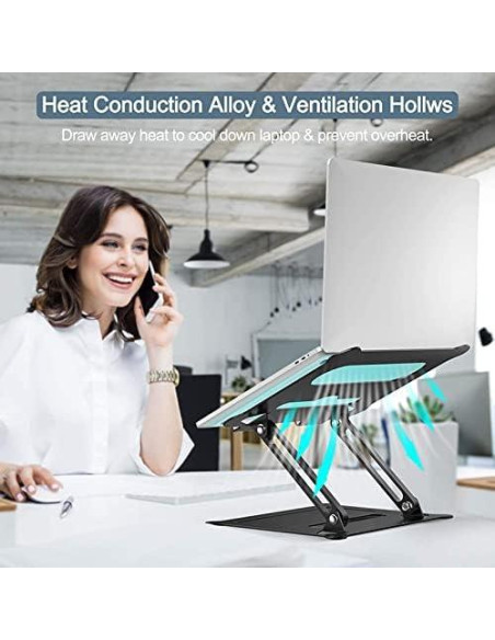 Soporte de Laptop Ajustable Targeal Negro Ergonómico Soporte de Laptop Ajustable Targeal Negro Ergonómico