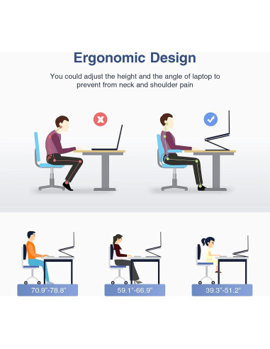Soporte de Laptop Ajustable Targeal Negro Ergonómico