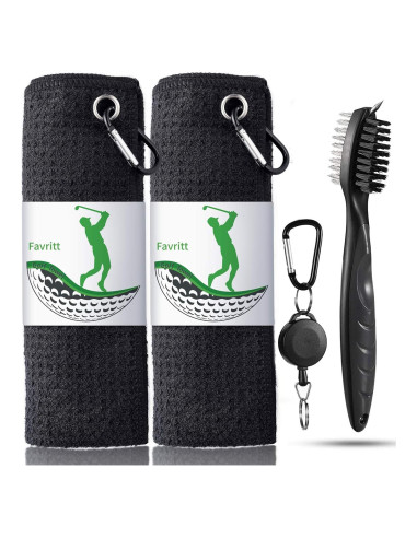 Juego de 3 Toallas de Golf Favritt Microfibra + Cepillo