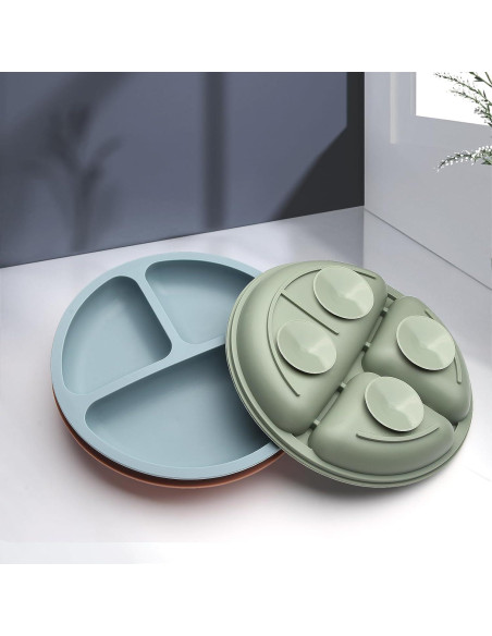 Platos Divididos de Silicona Eascrozn para Niños - 3 Piezas Platos Divididos de Silicona Eascrozn para Niños - 3 Piezas