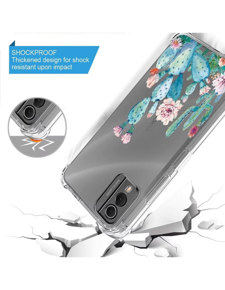 Funda Protectora TPU Floral para Nokia X30 5G 6.43" Cactus Funda Protectora TPU Floral para Nokia X30 5G 6.43" Cactus
