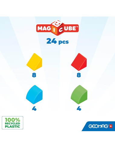 Geomag MagiCube 24 Piezas Bloques Magnéticos para Niños 1-5 Años