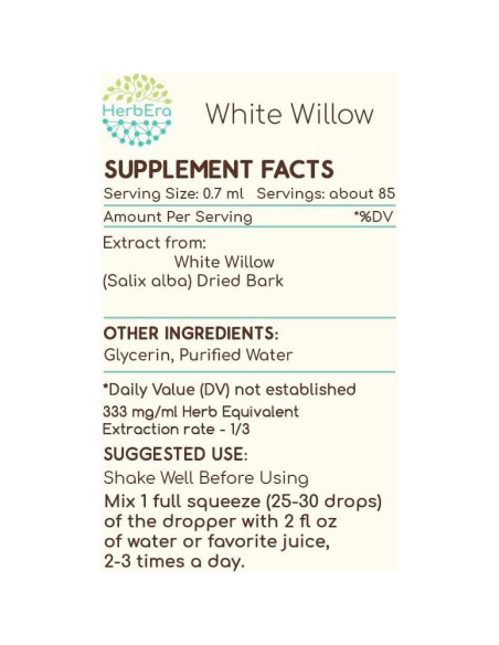 Extracto de Hierbas de Sauce Blanco Herbera 59 ml Sin Alcohol Extracto de Hierbas de Sauce Blanco Herbera 59 ml Sin Alcohol