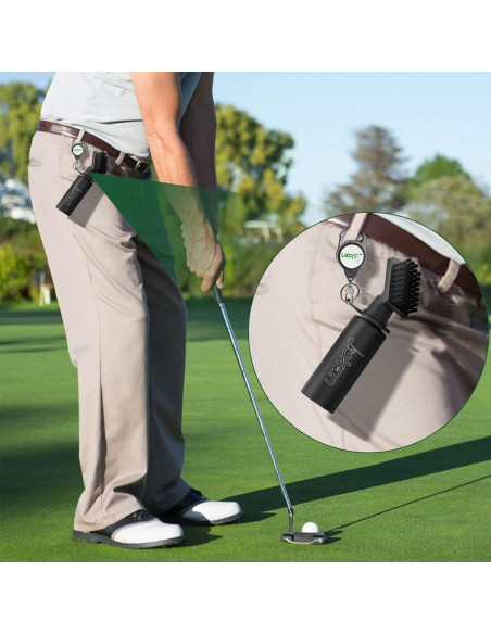 Limpiador de Palos de Golf Jiskan con Botella y Clip Limpiador de Palos de Golf Jiskan con Botella y Clip
