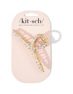 Clip de Garra Kitsch con Rhinestones Dorados para Cabello Grueso 2