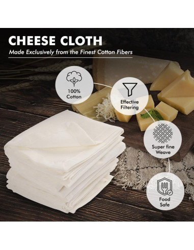 Paños de Queso Villa Urbana 6 Pcs Grado 100 50.8x50.8 cm