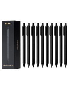 Bolígrafos Gel Kaco 0.5 mm Punta Fina Tinta Negra 10 Unidades