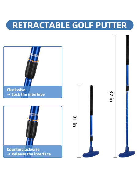 Putter de Golf Micnaron 2 Piezas Ajustable Unisex Putter de Golf Micnaron 2 Piezas Ajustable Unisex