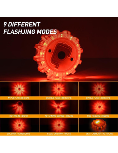 Luces de Emergencia LED Nilight 3 Piezas con Modos SOS