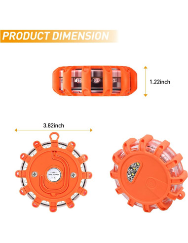 Luces de Emergencia LED Nilight 3 Piezas con Modos SOS
