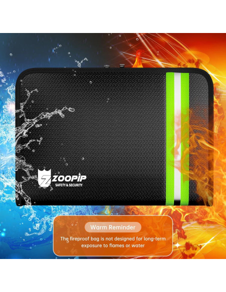 Bolsa a Prueba de Fuego ZOOPIP 27.4x18.7 cm 2 Pcs Negra Bolsa a Prueba de Fuego ZOOPIP 27.4x18.7 cm 2 Pcs Negra