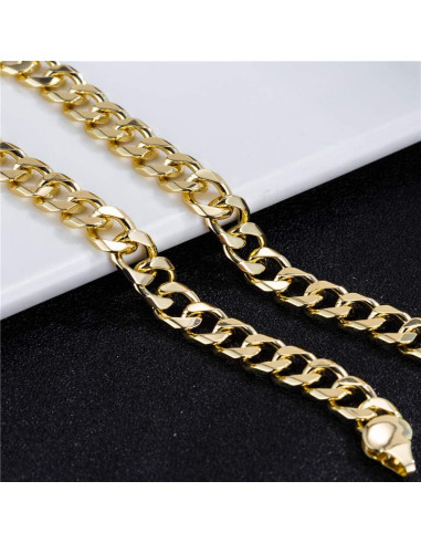 Pulsera de Tobillo de Cadena Cubana Kelistom 7mm Oro 14K/18K